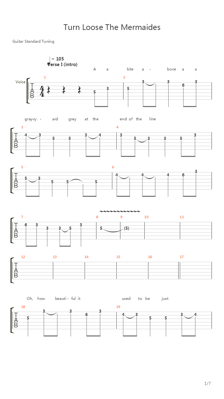 Turn Loose The Mermaids吉他谱