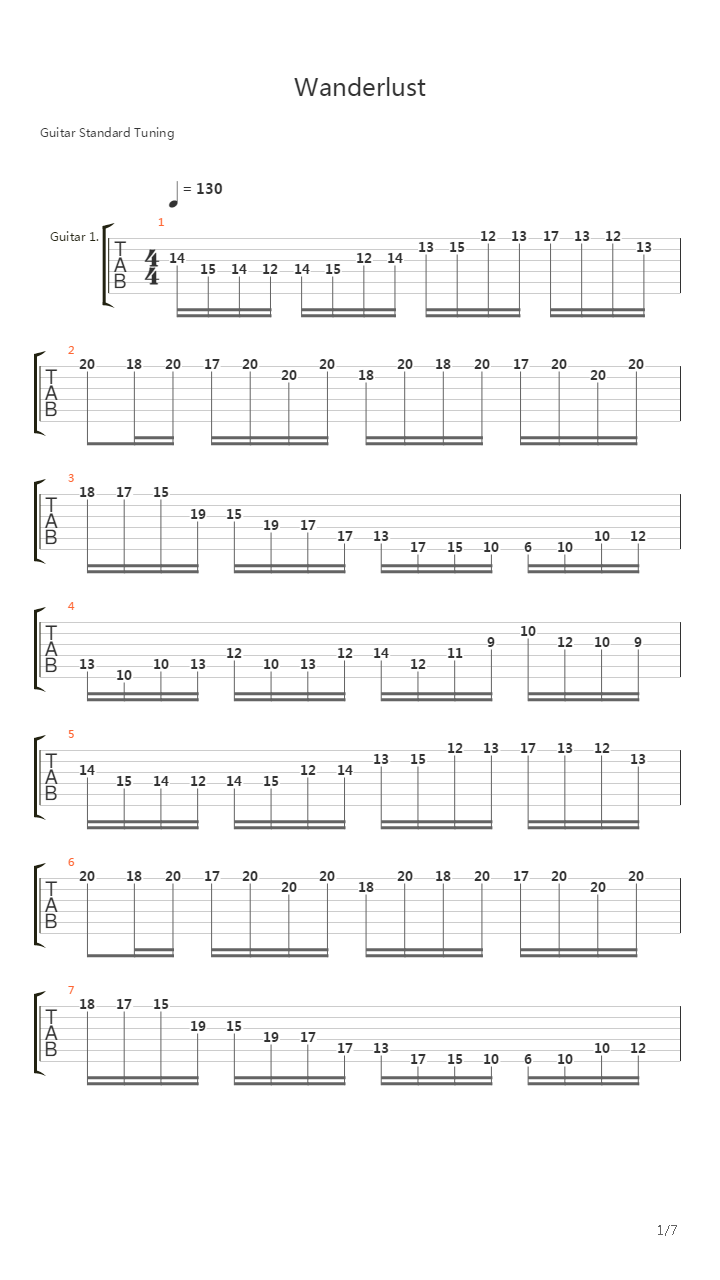 Wanderlust吉他谱