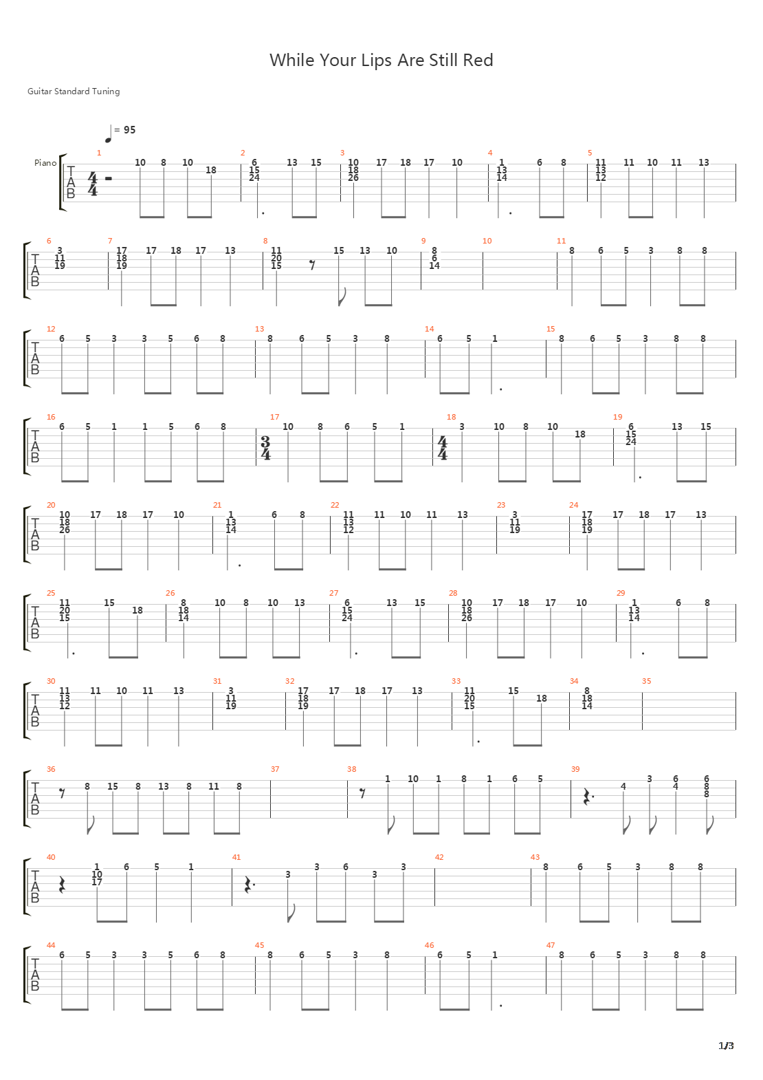 While Your Lips Are Still Red吉他谱
