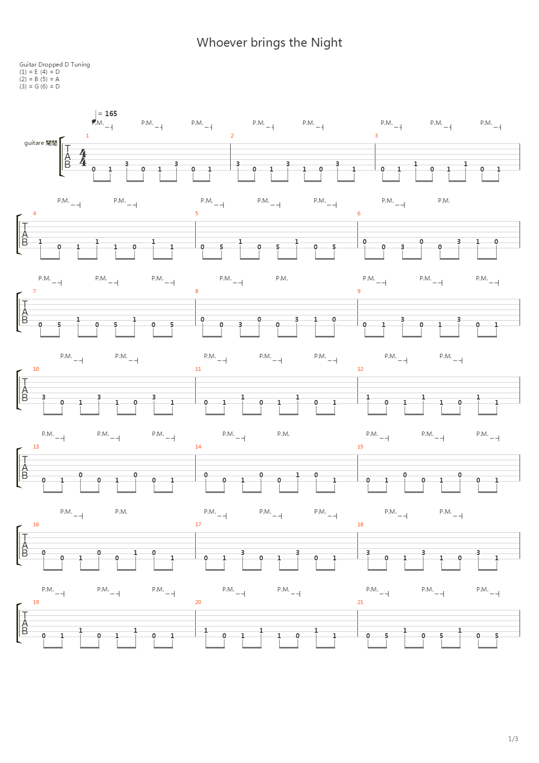 Whoever Brings The Night吉他谱