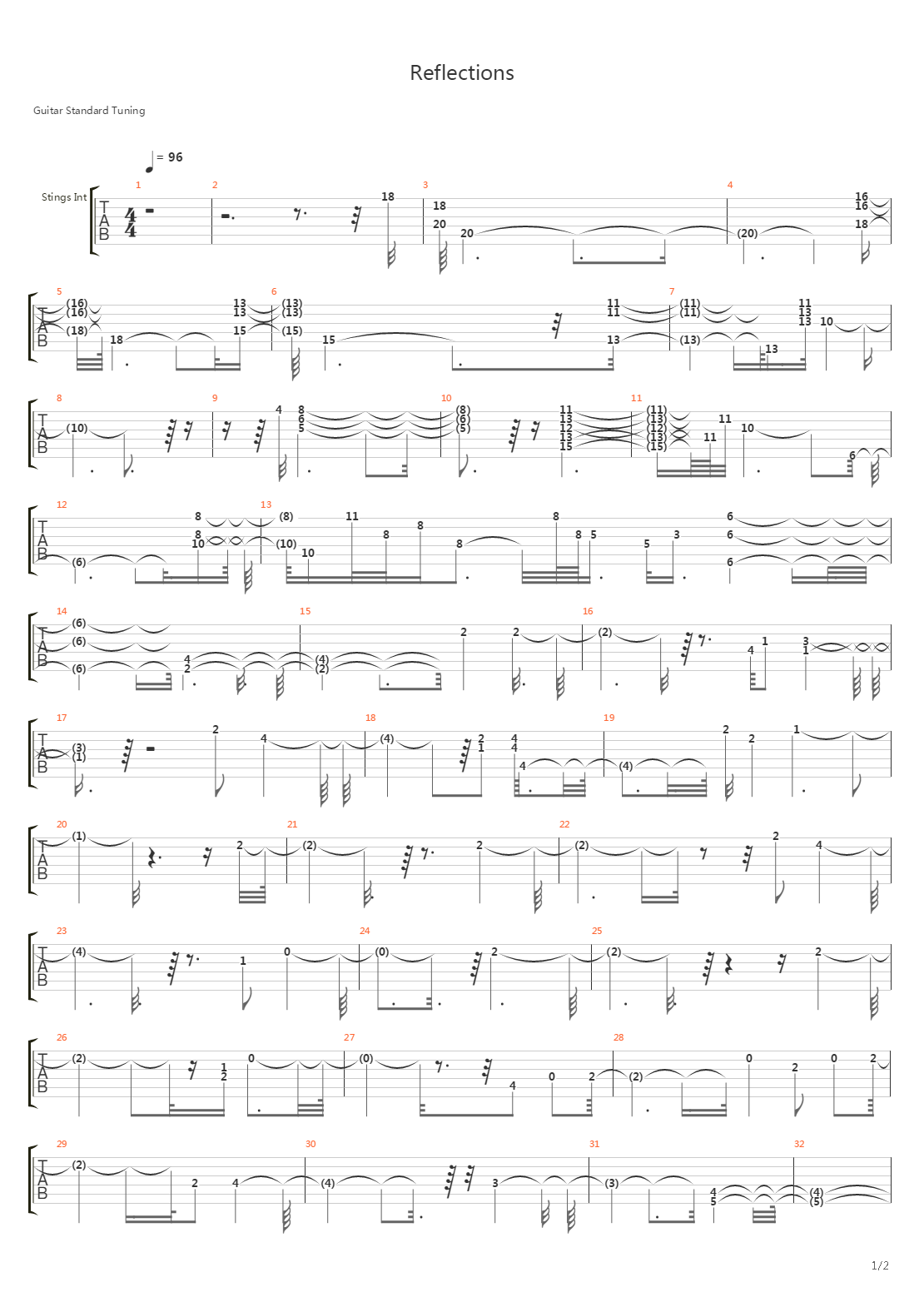 Reflection吉他谱