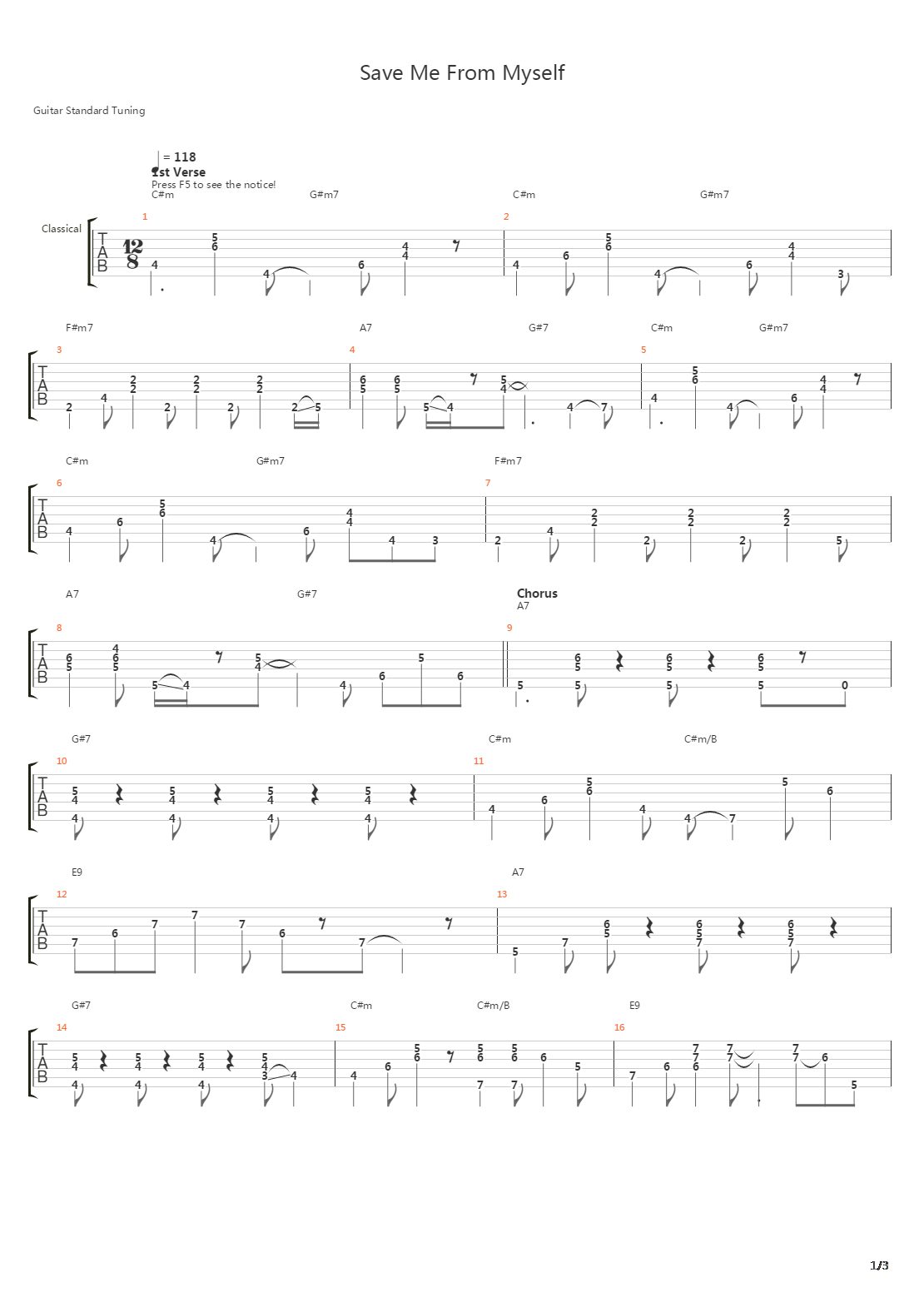 Save Me From Myself吉他谱