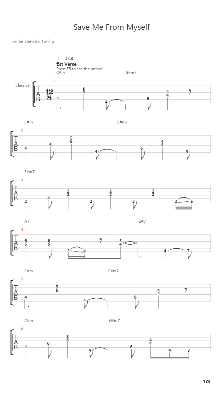 Save Me From Myself吉他谱