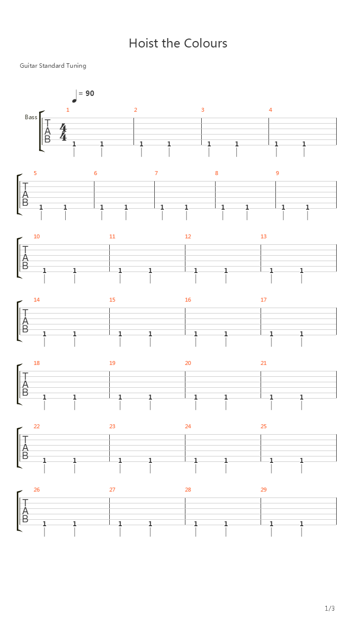 Hoist The Colours吉他谱