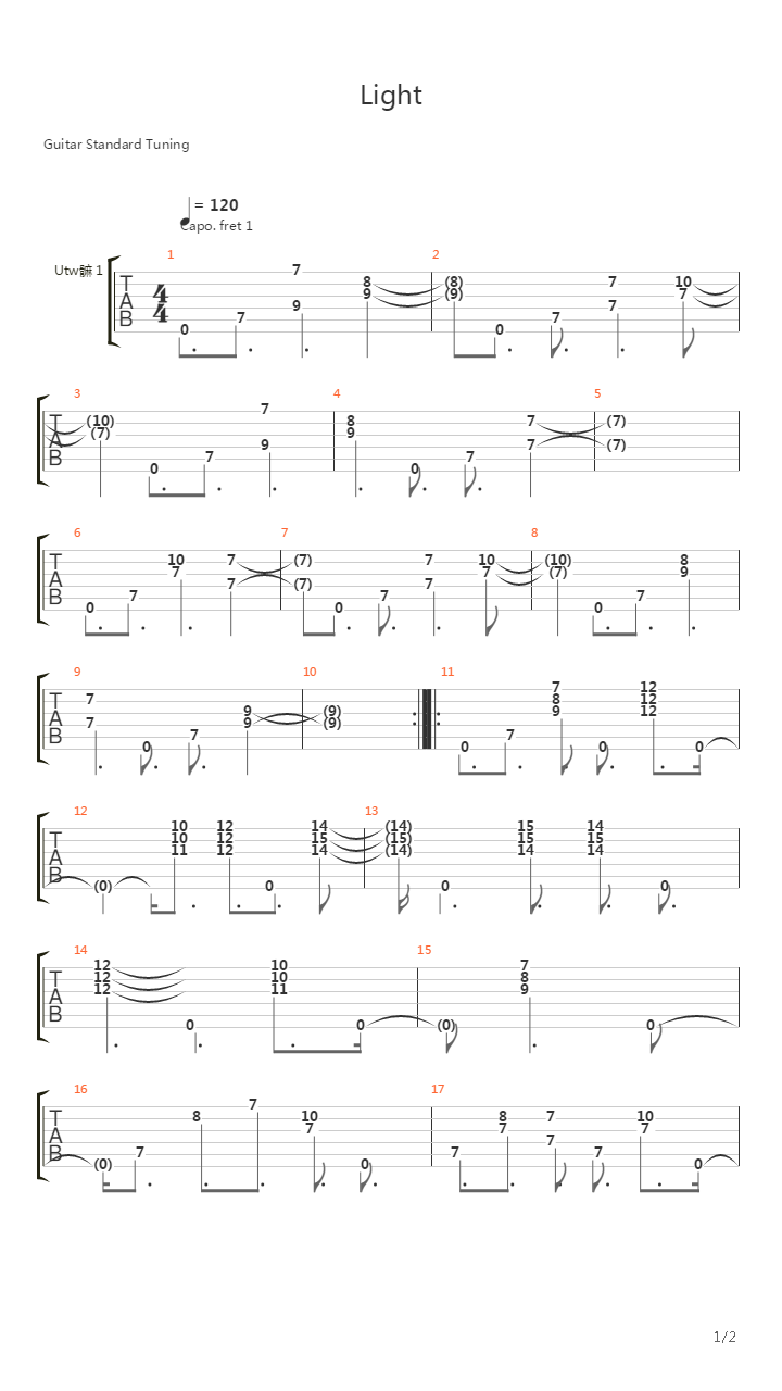 Light吉他谱