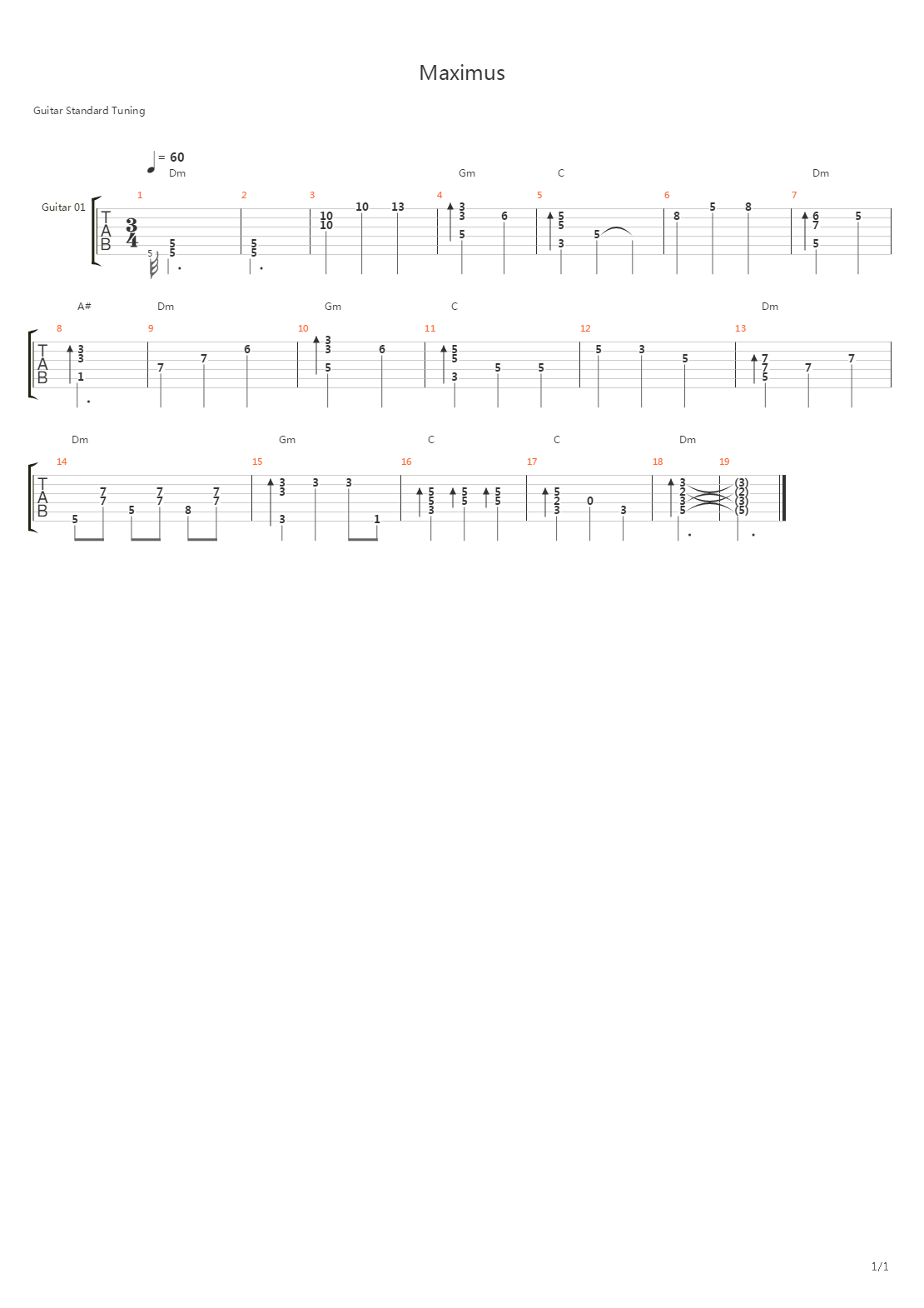 Maximus吉他谱