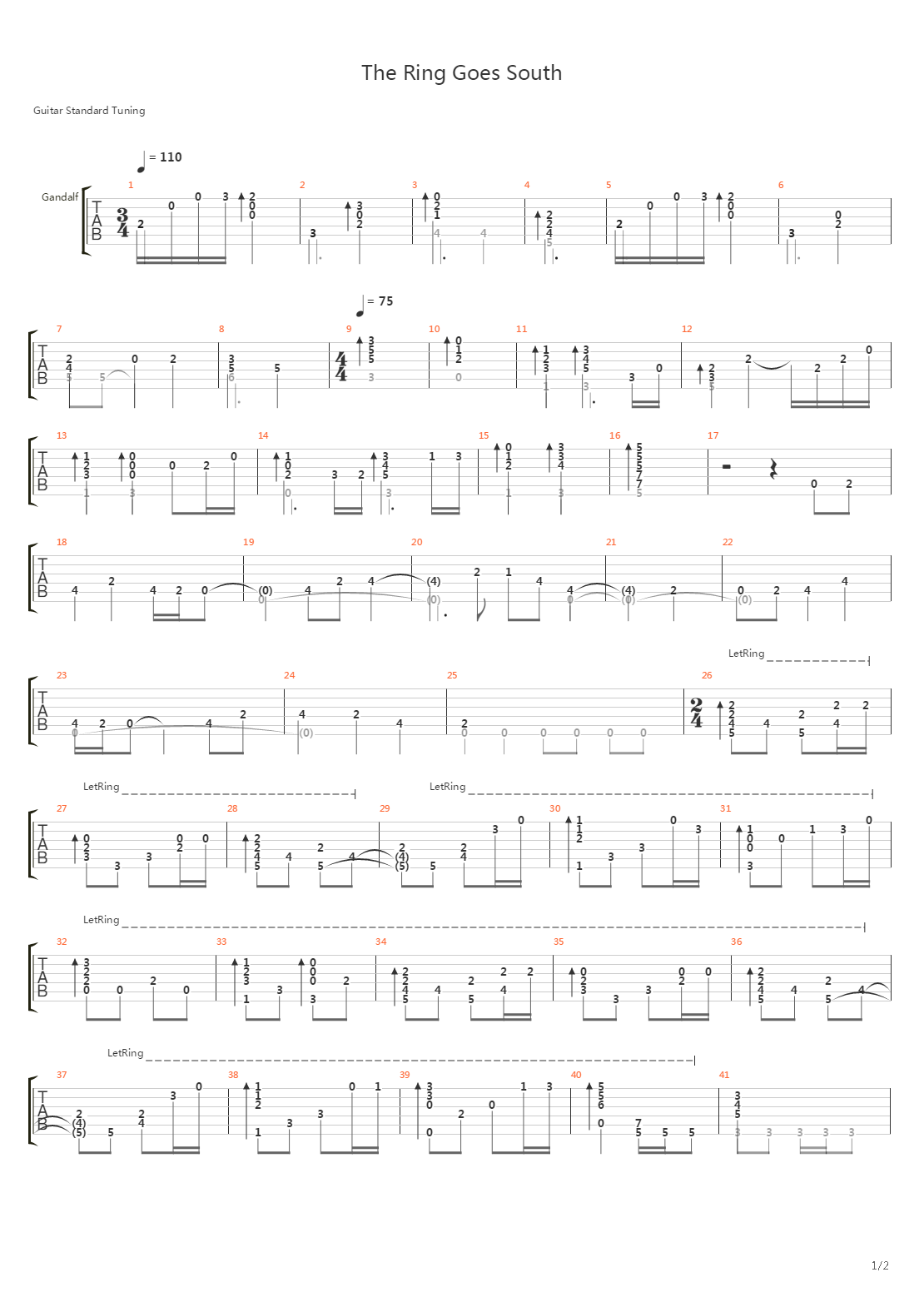 The Ring Goes South吉他谱