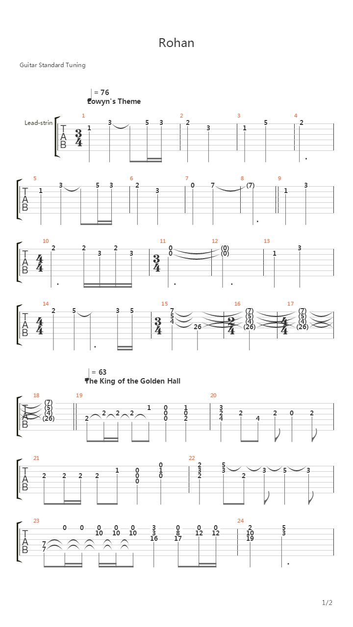 Rohan吉他谱