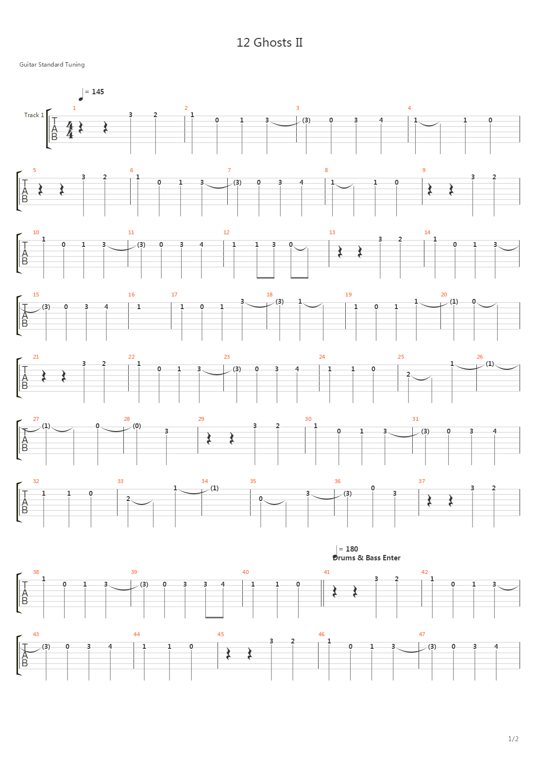 12 Ghosts Ii吉他谱