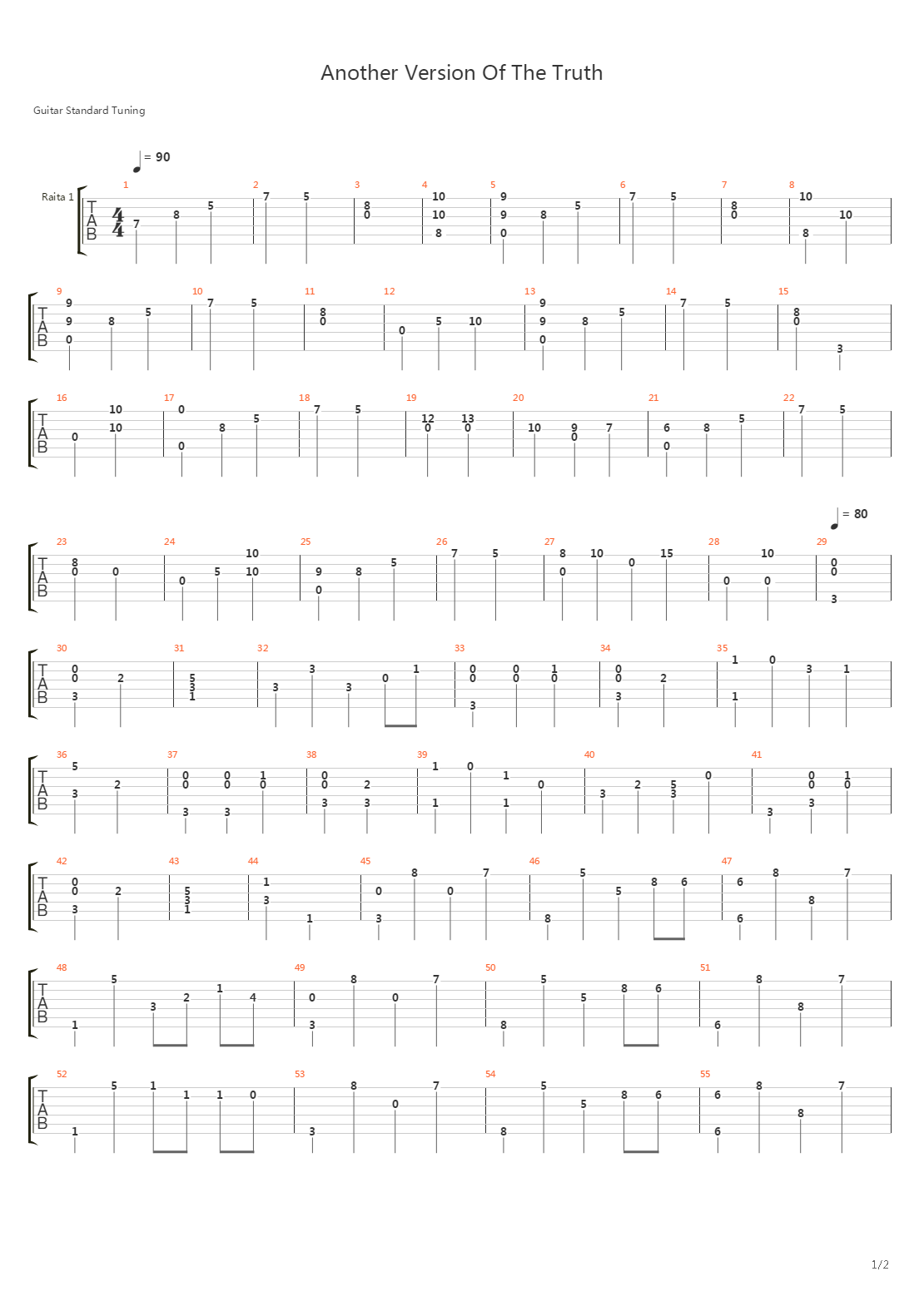 Another Version Of The Truth吉他谱