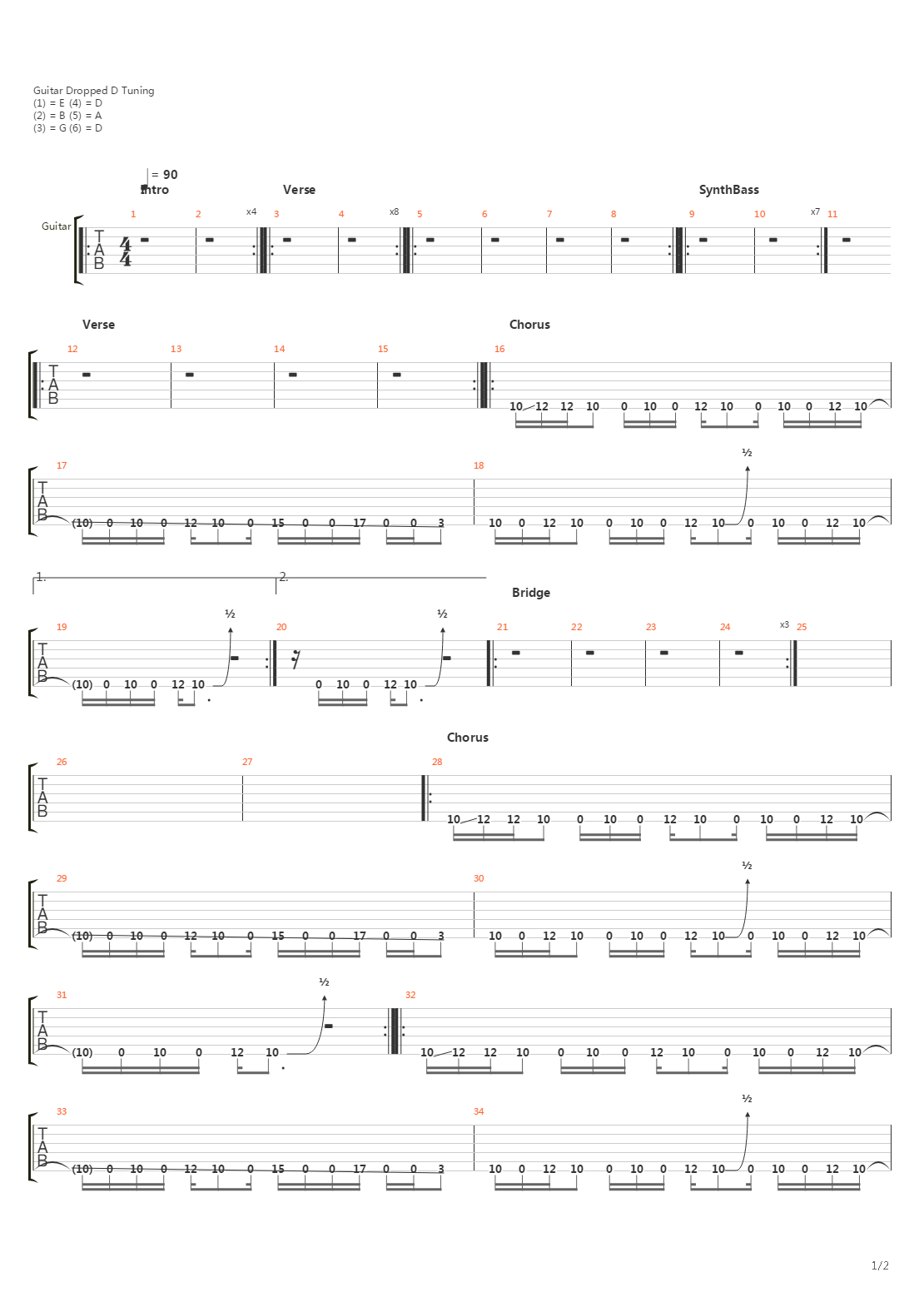 Burn吉他谱