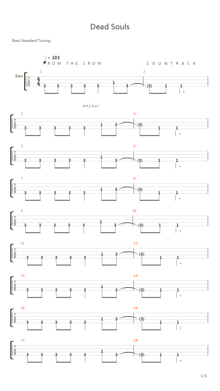 Dead Souls吉他谱