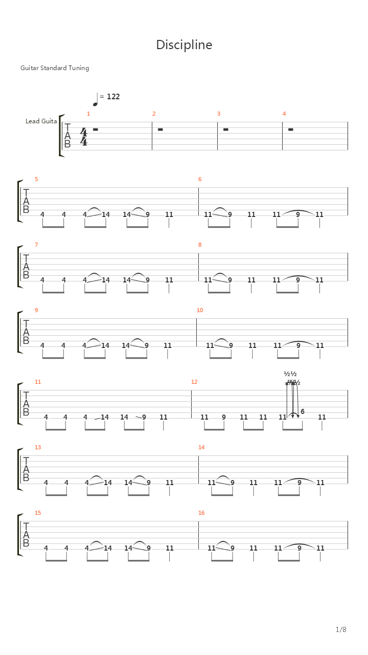 Discipline吉他谱