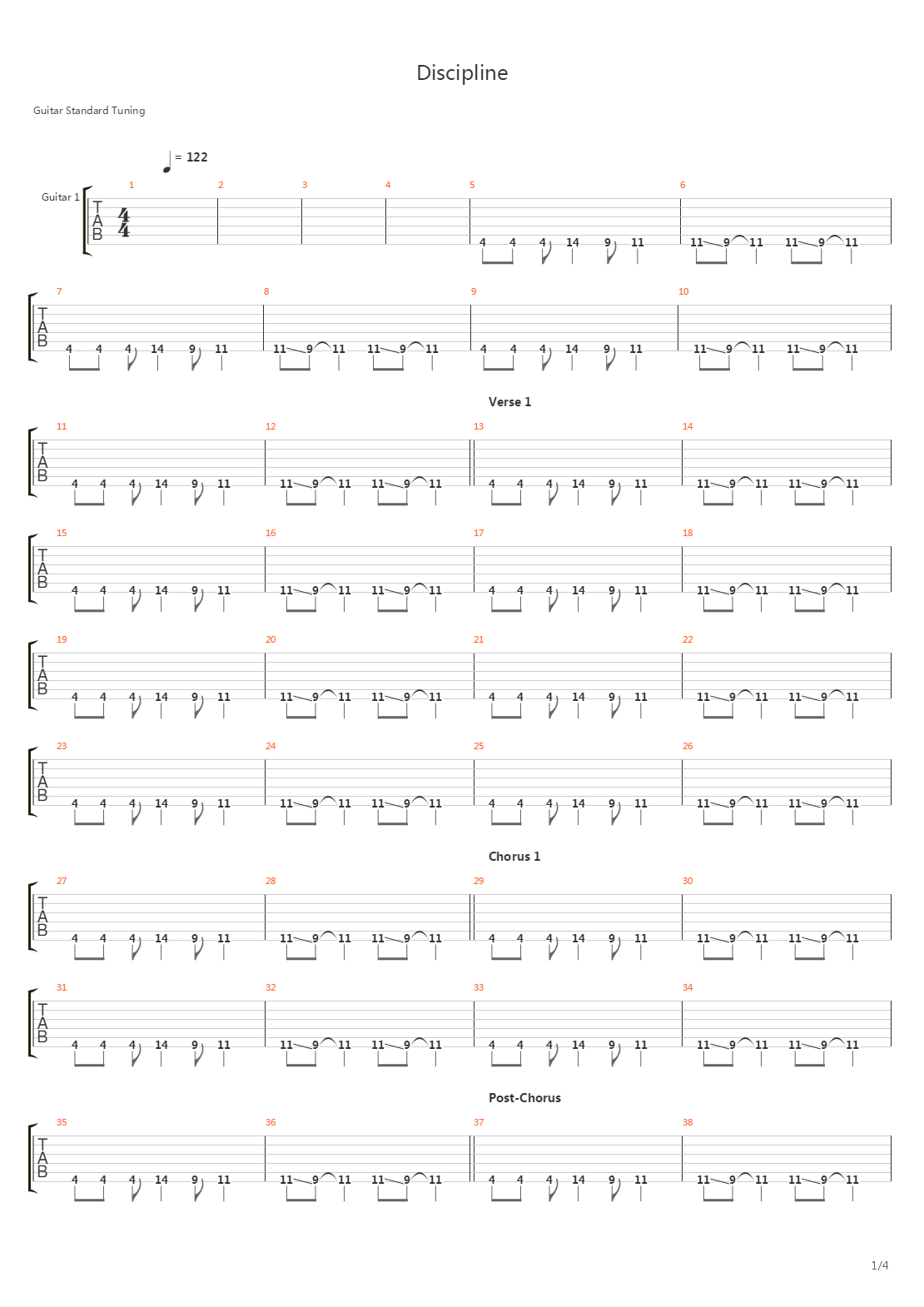 Discipline吉他谱