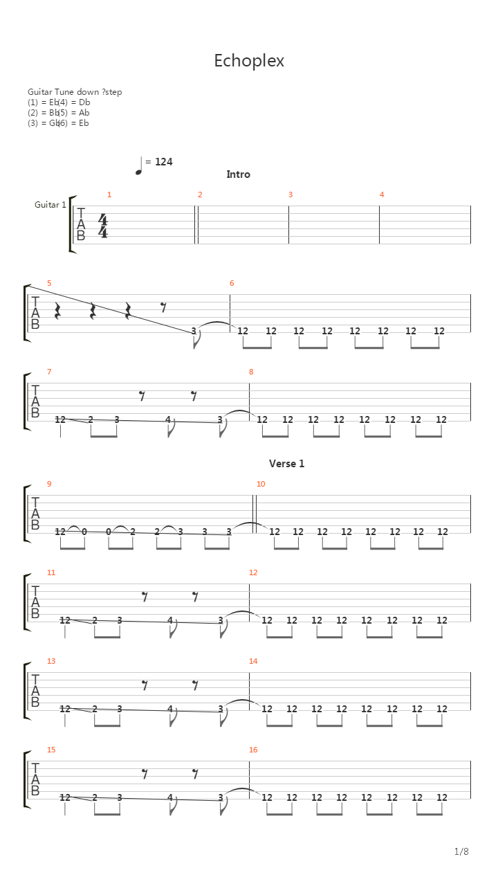 Echoplex吉他谱
