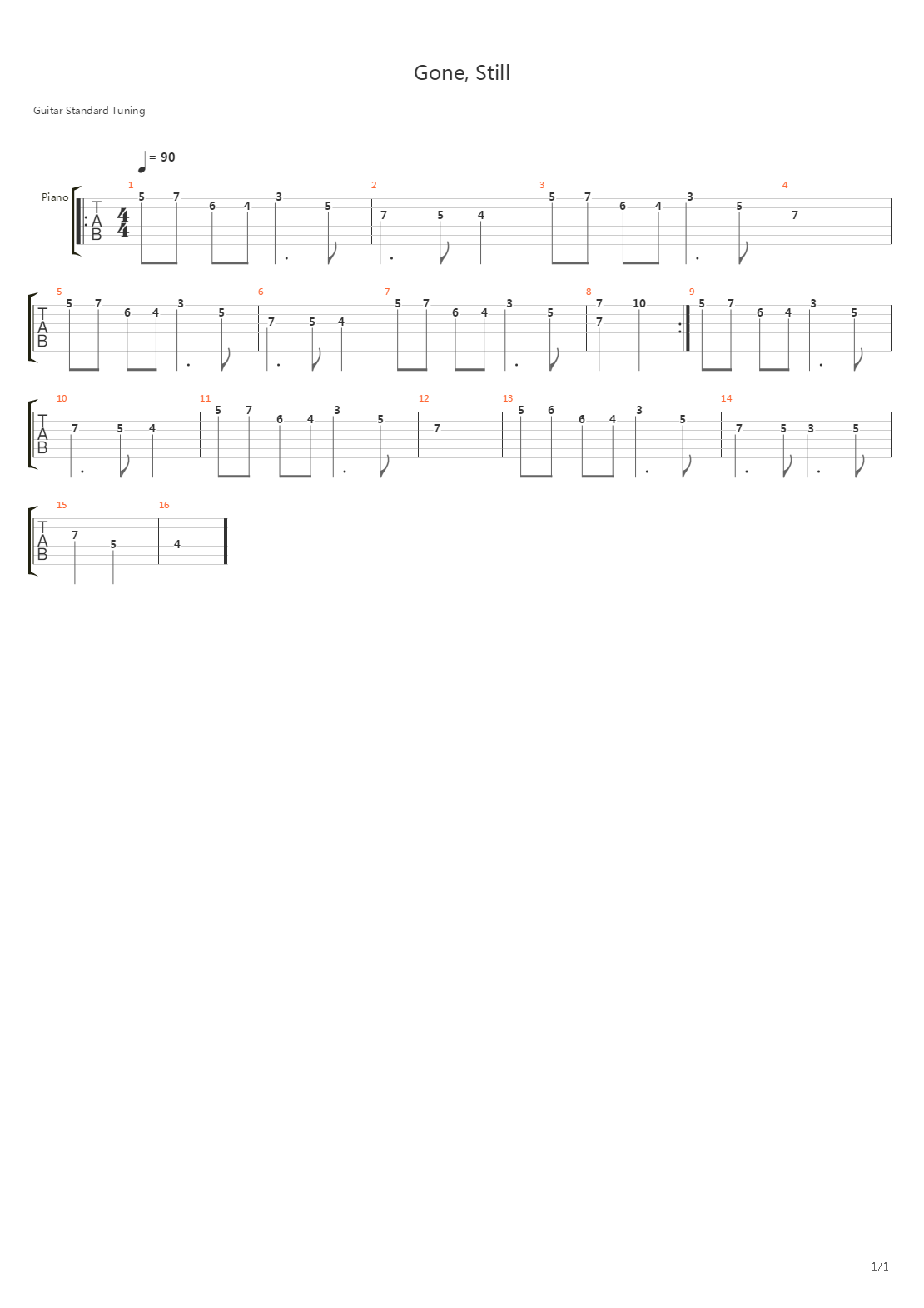 Gone Still吉他谱