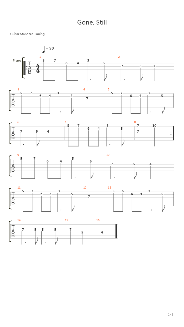 Gone Still吉他谱