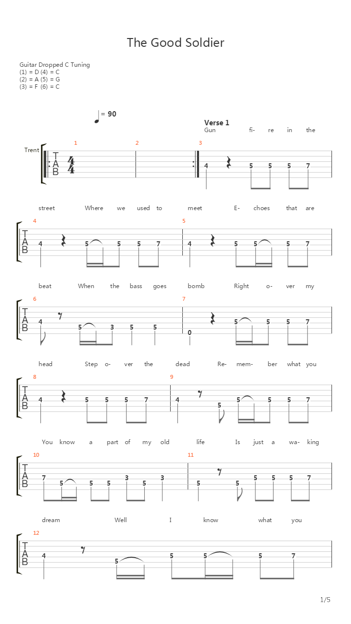 Good Soldier吉他谱