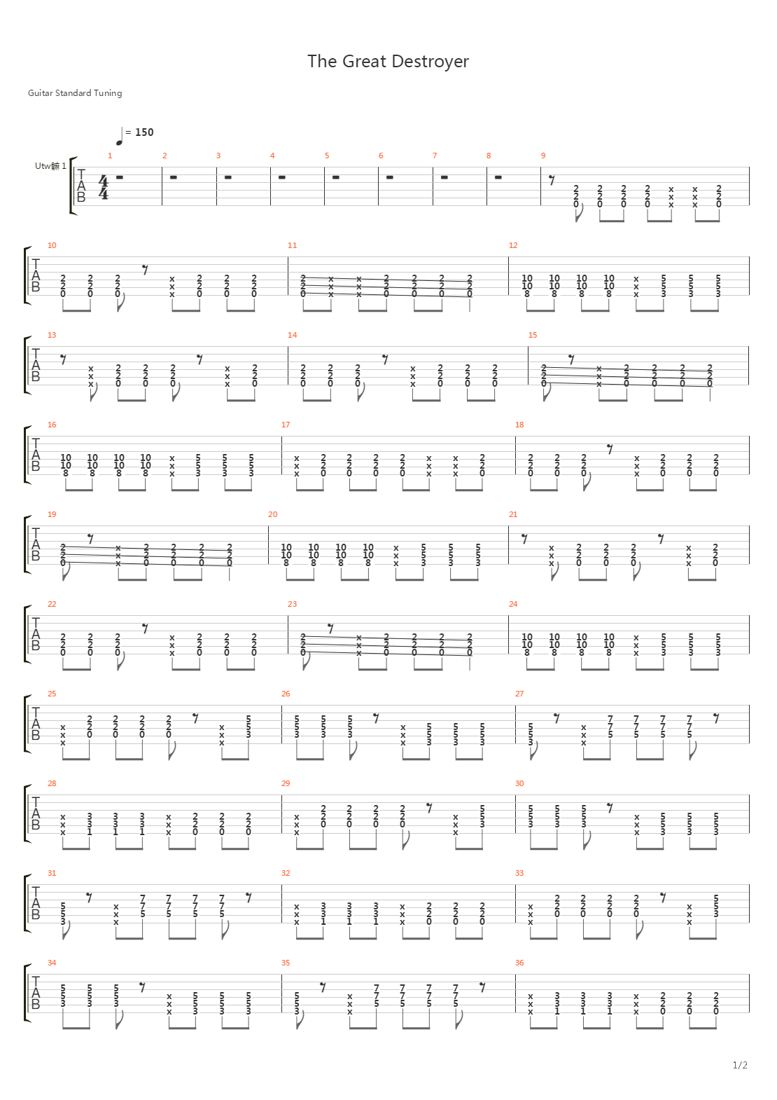 Great Destroyer吉他谱