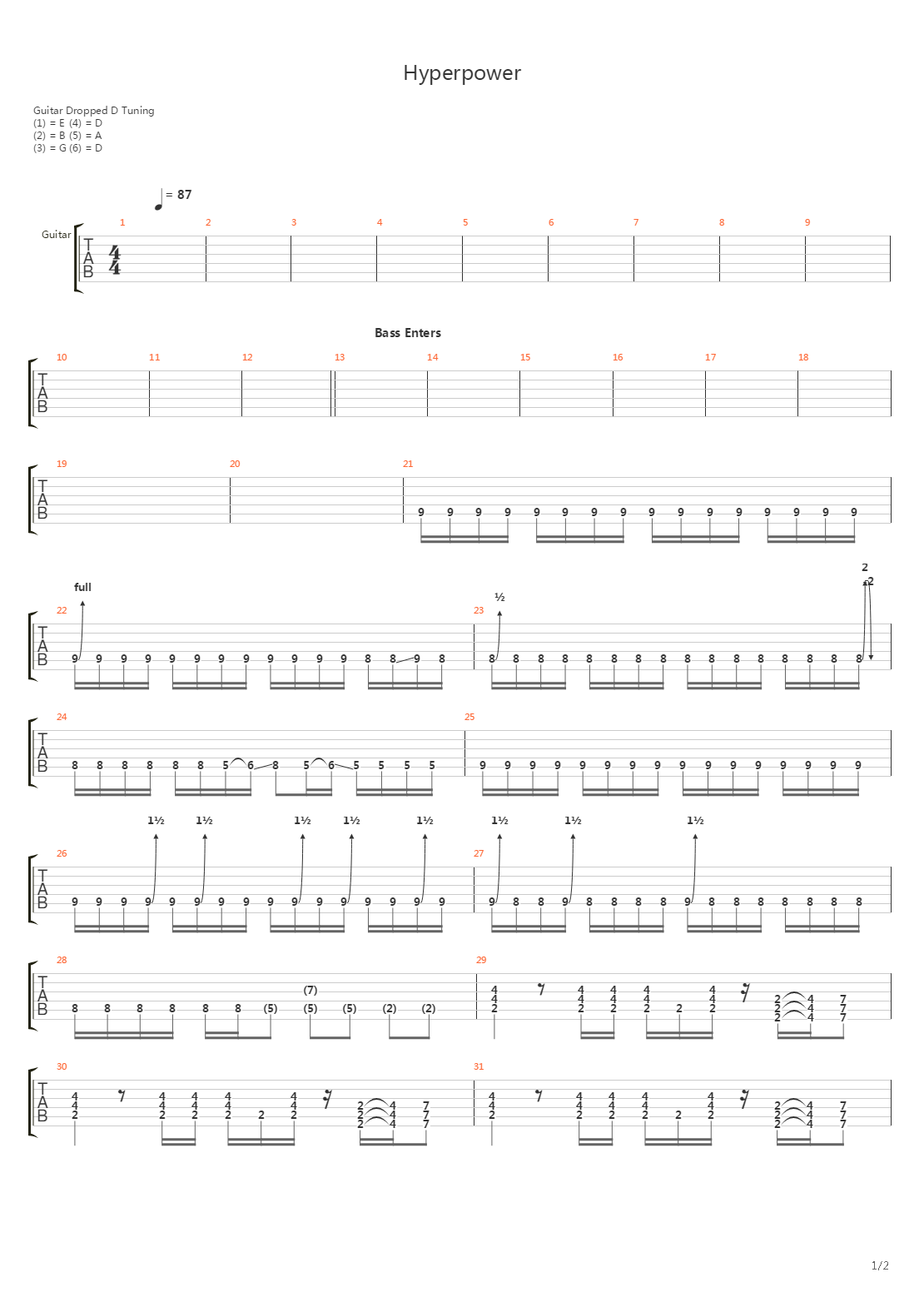 Hyperpower吉他谱