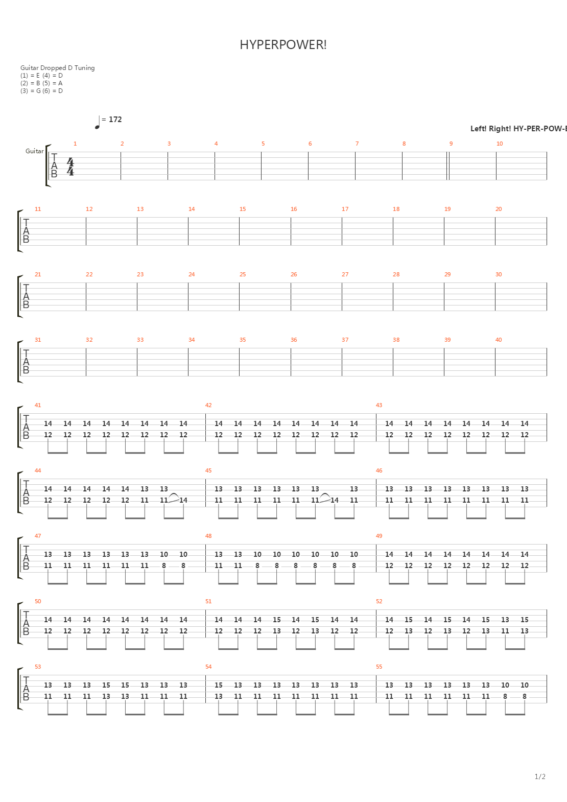 Hyperpower吉他谱