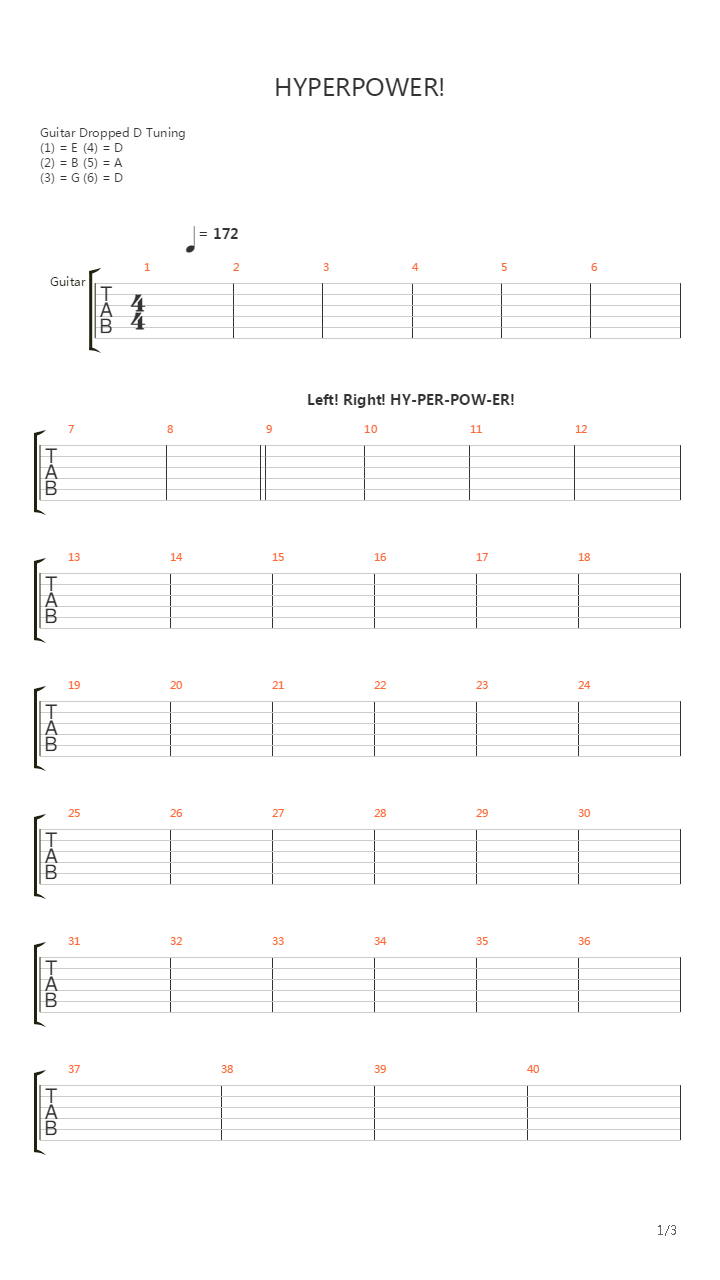 Hyperpower吉他谱
