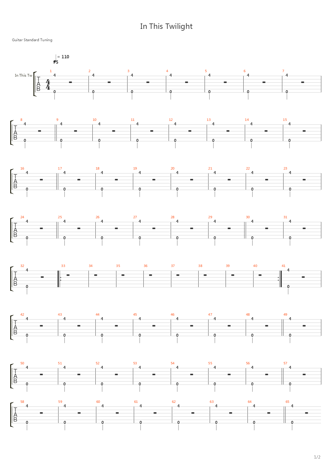 In This Twilight吉他谱