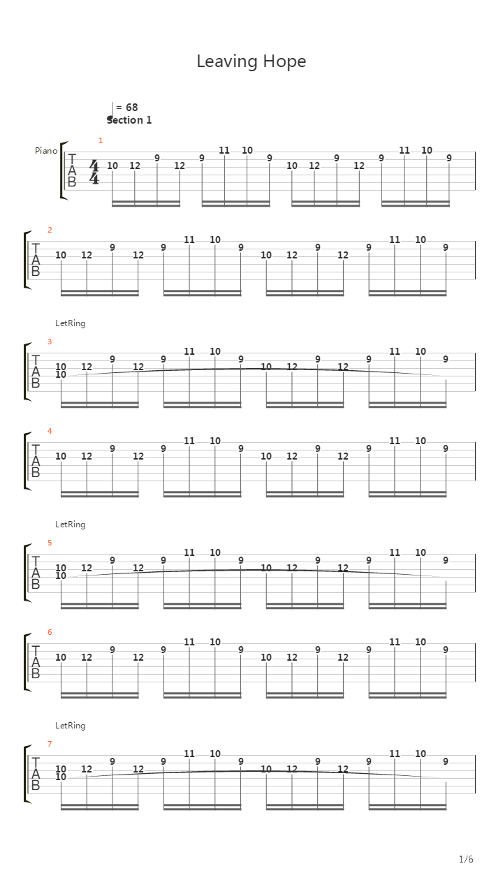 Leaving Hope吉他谱