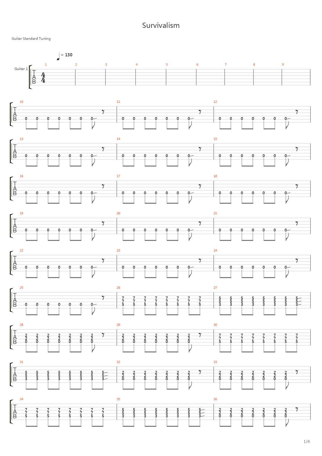 Survivalism吉他谱
