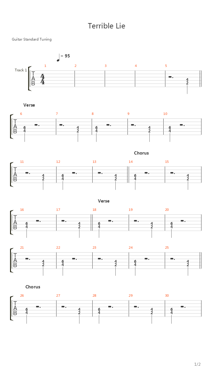 Terrible Lie吉他谱