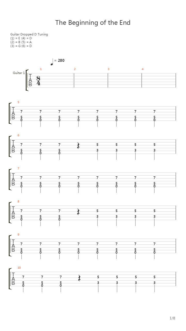 The Beginning Of The End吉他谱