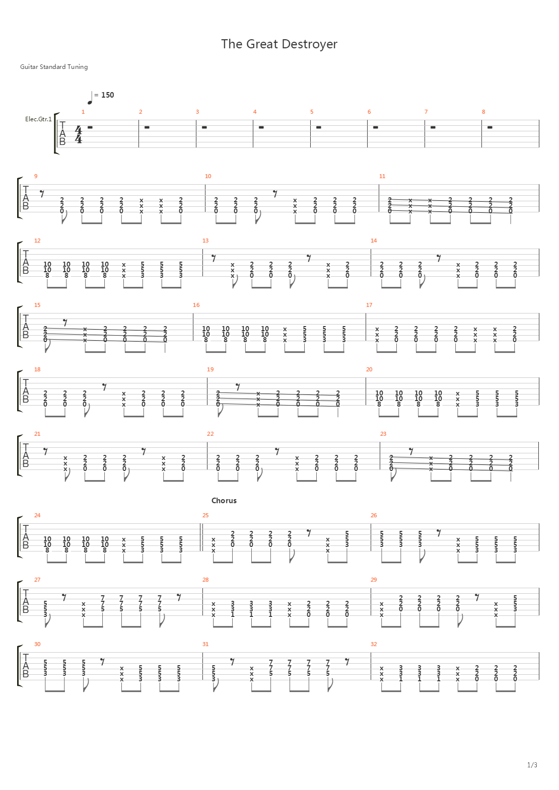 The Great Destroyer吉他谱