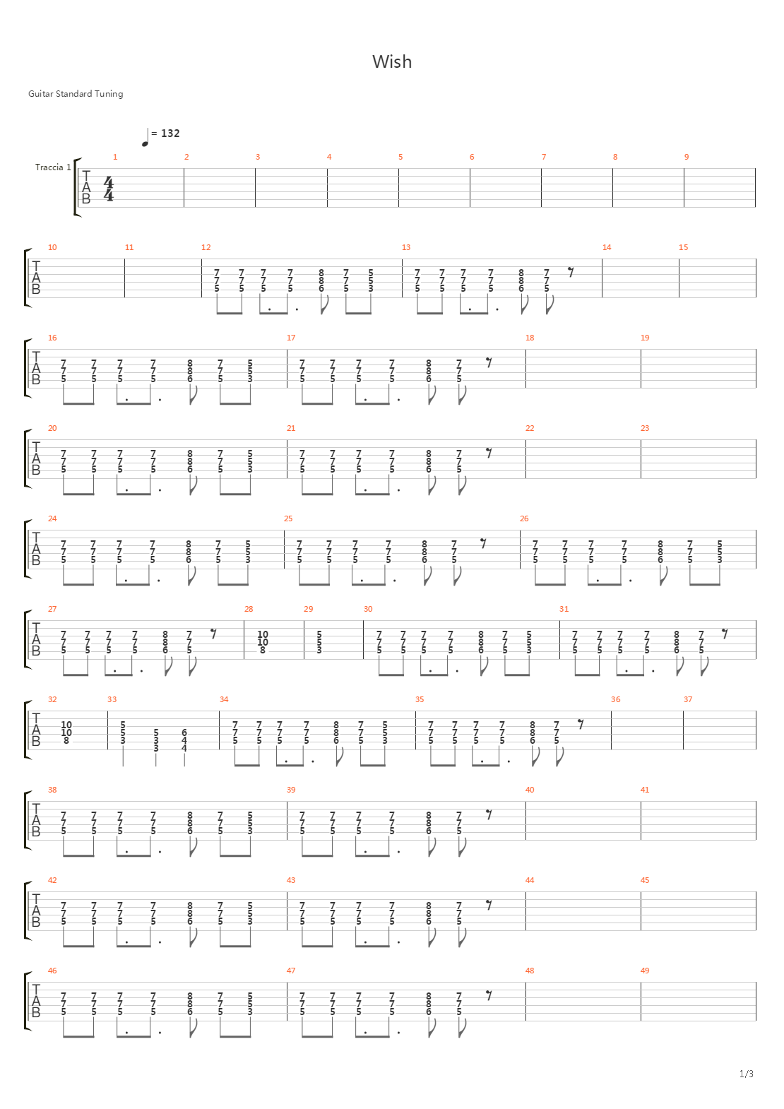 Wish吉他谱