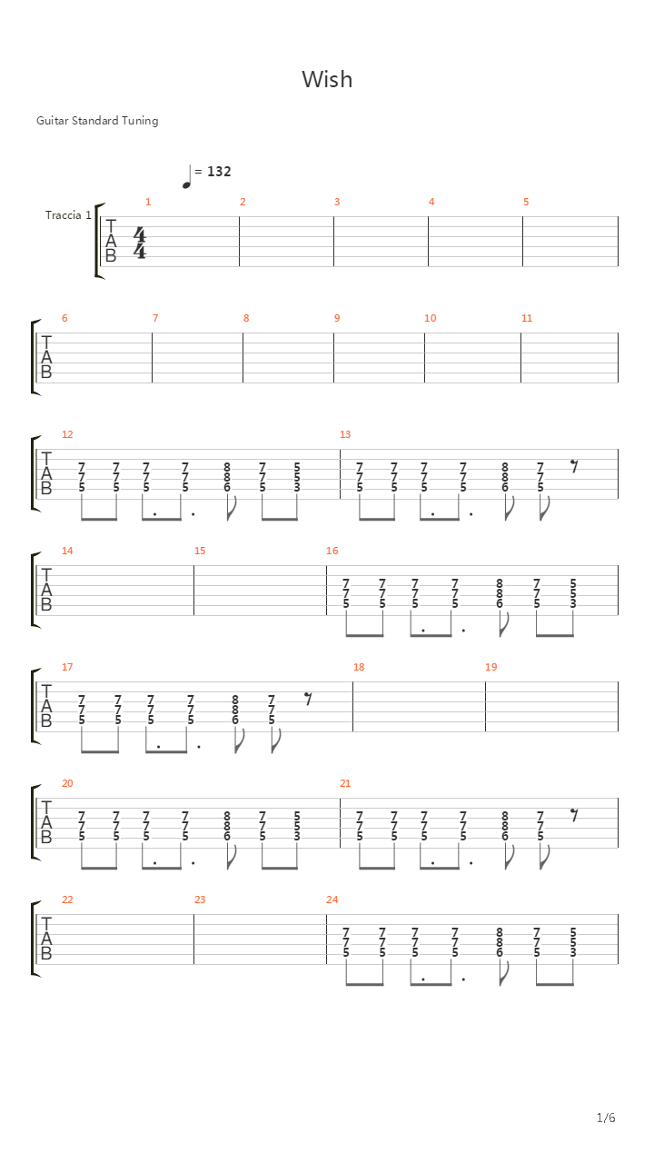 Wish吉他谱