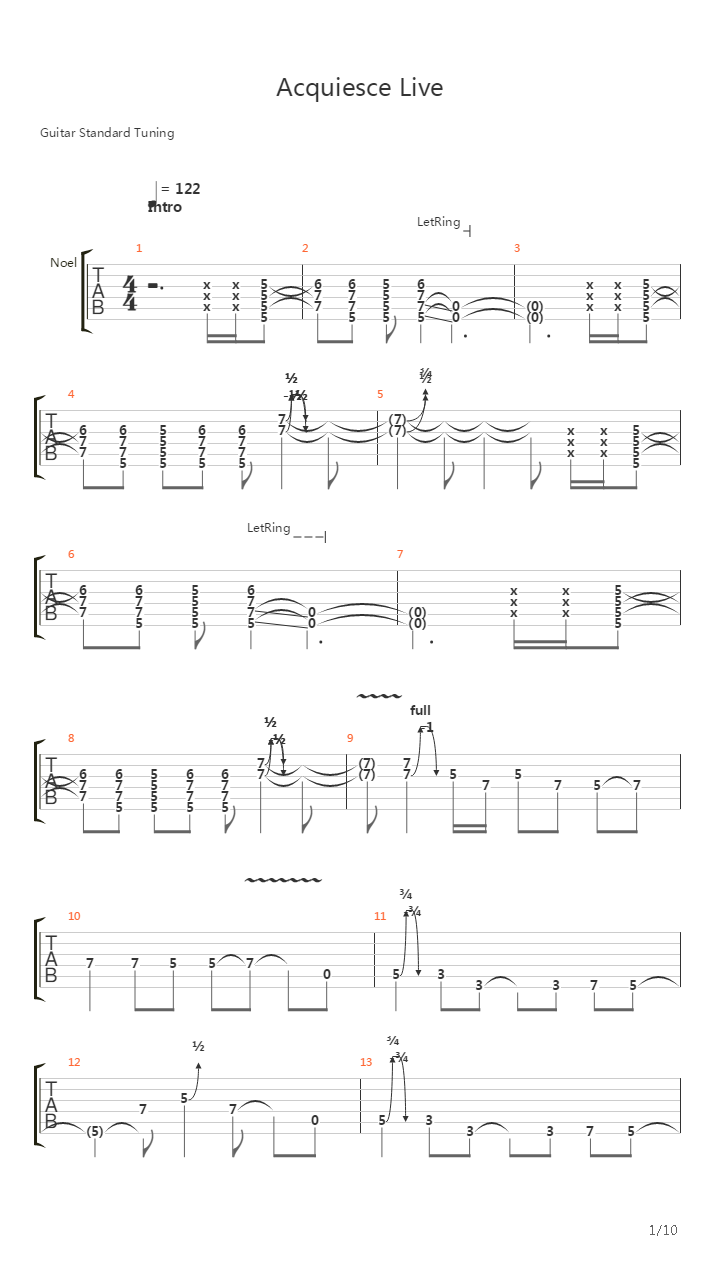 Acquiesce吉他谱