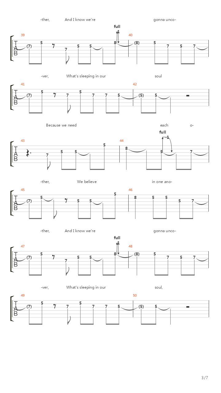 Acquiesce吉他谱