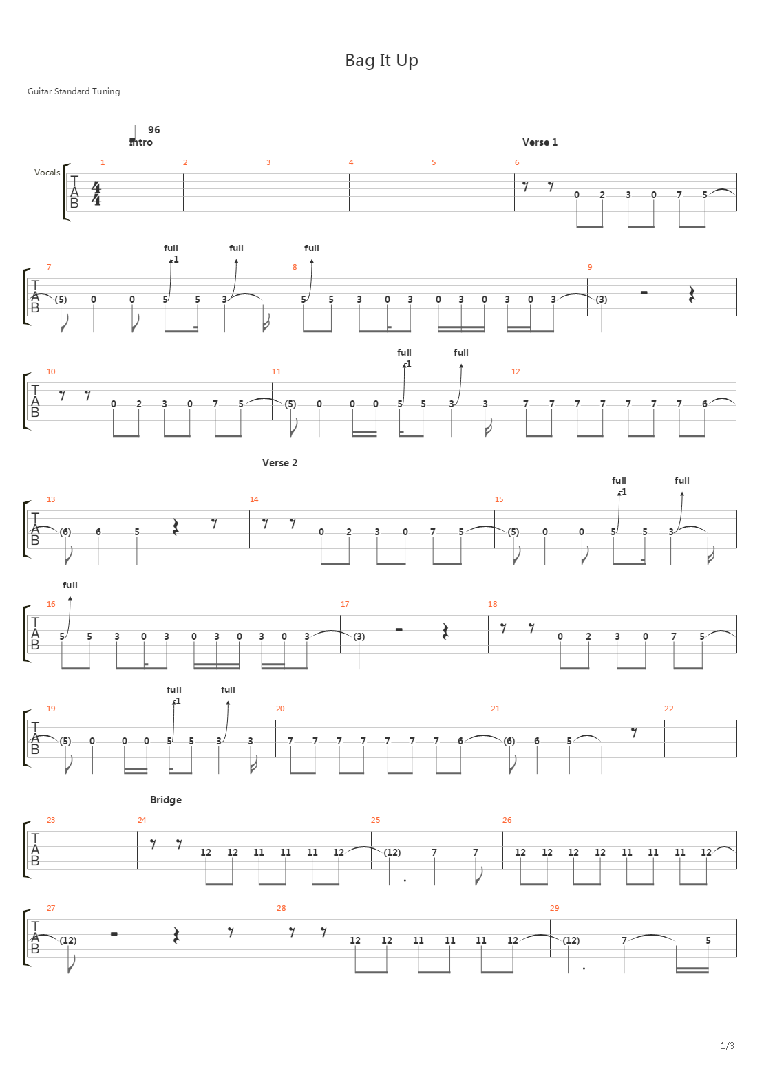 Bag It Up吉他谱