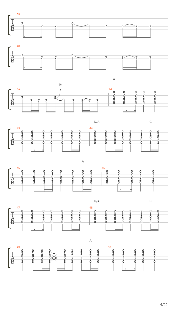 Columbia吉他谱