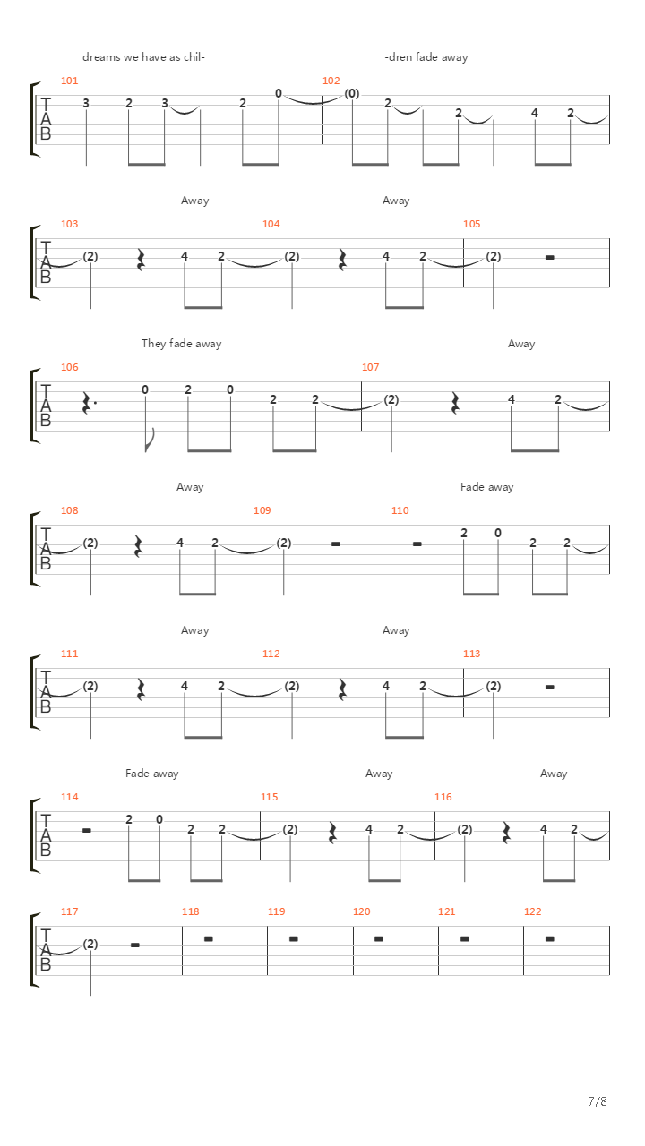 Fade Away吉他谱