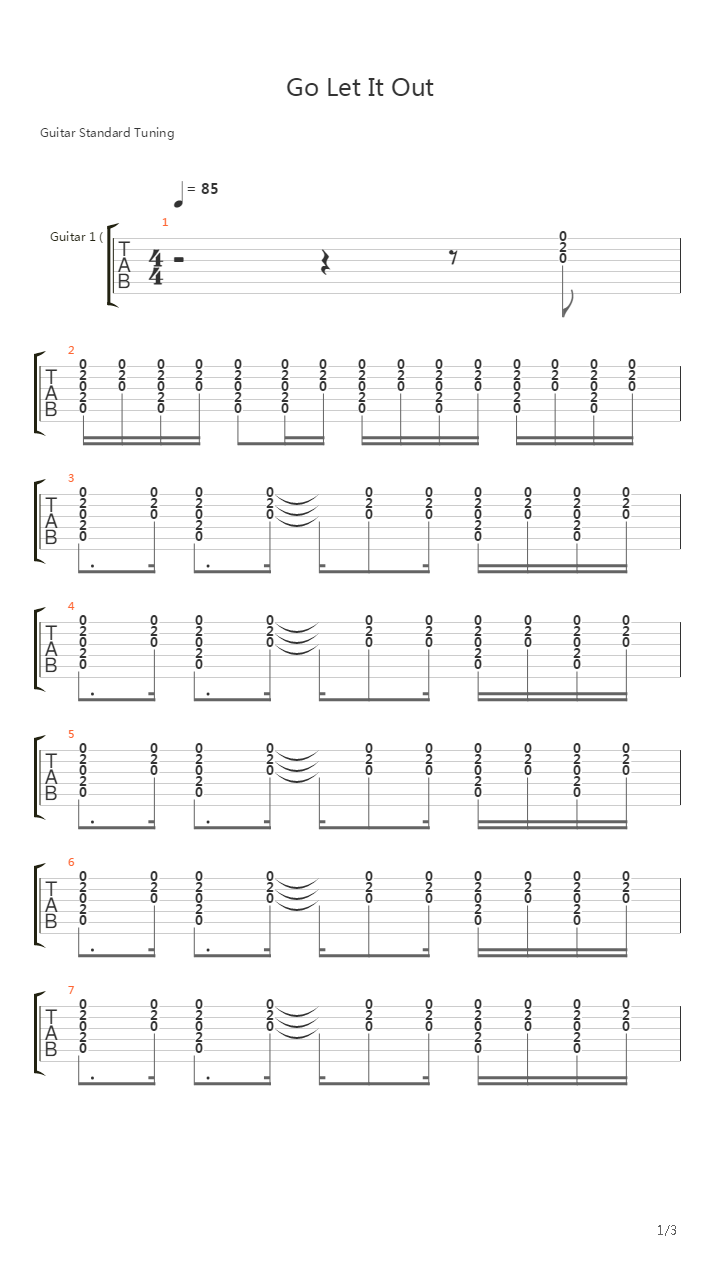 Go Let It Out吉他谱