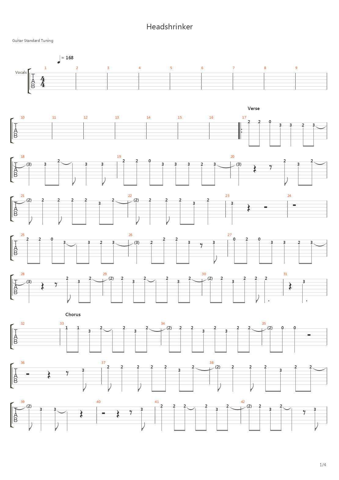 Headshrinker吉他谱