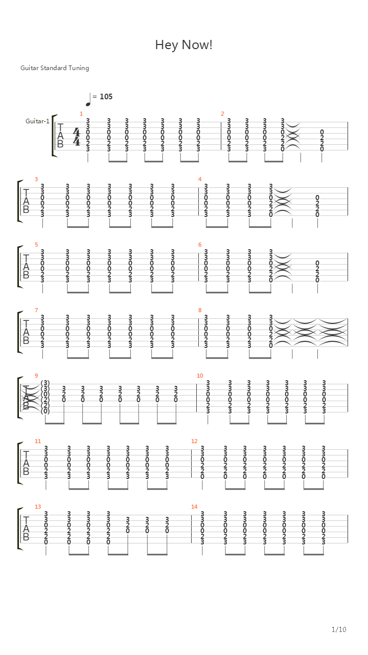Hey Now吉他谱