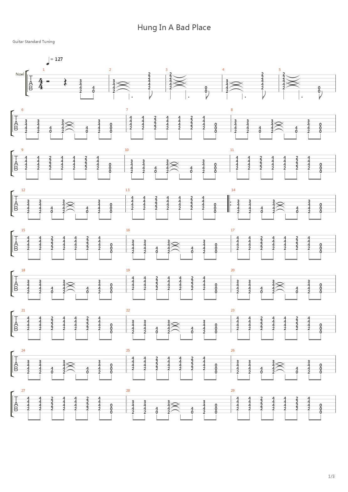 Hung In A Bad Place吉他谱