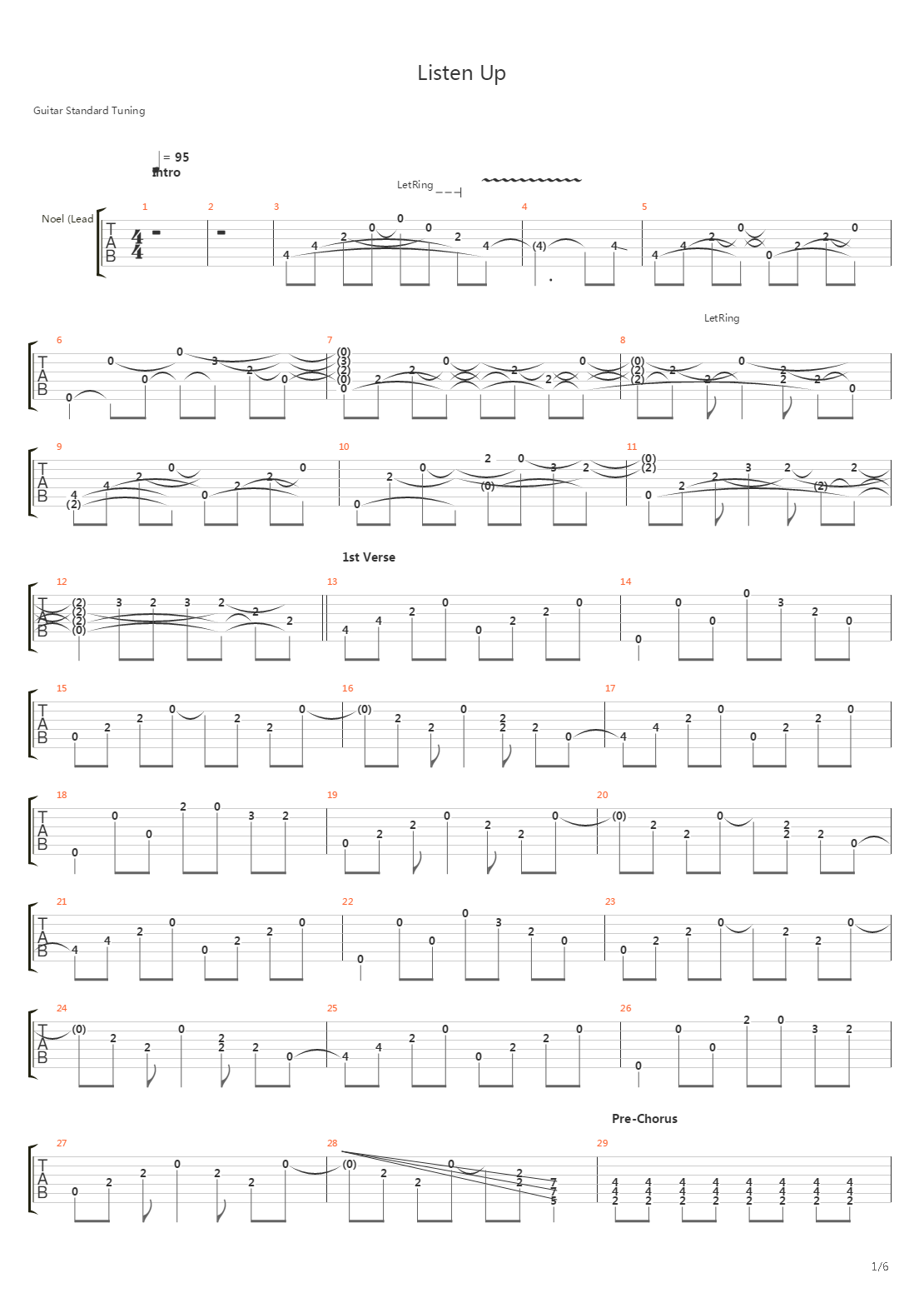 Listen Up吉他谱