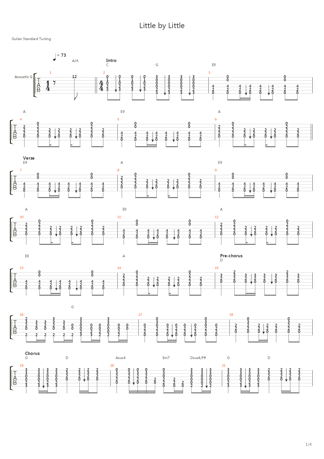Little By Little吉他谱