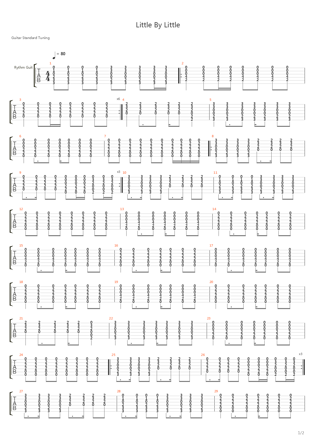 Little By Little吉他谱