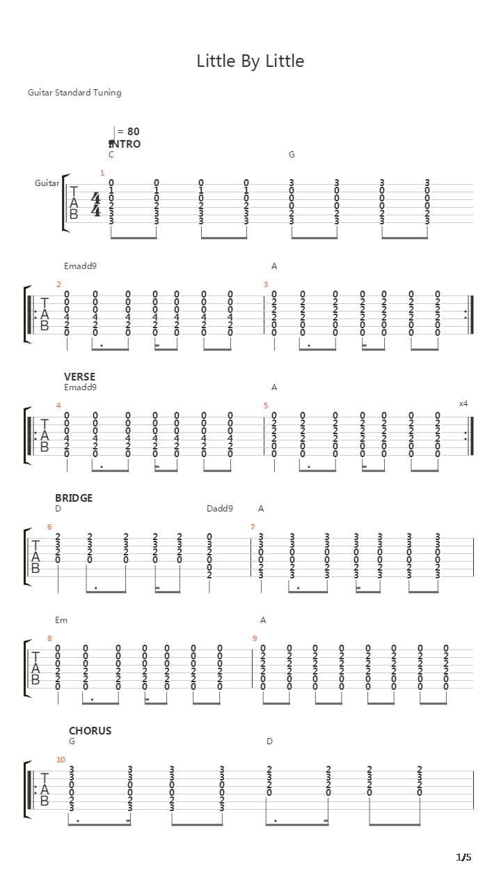 Little By Little吉他谱