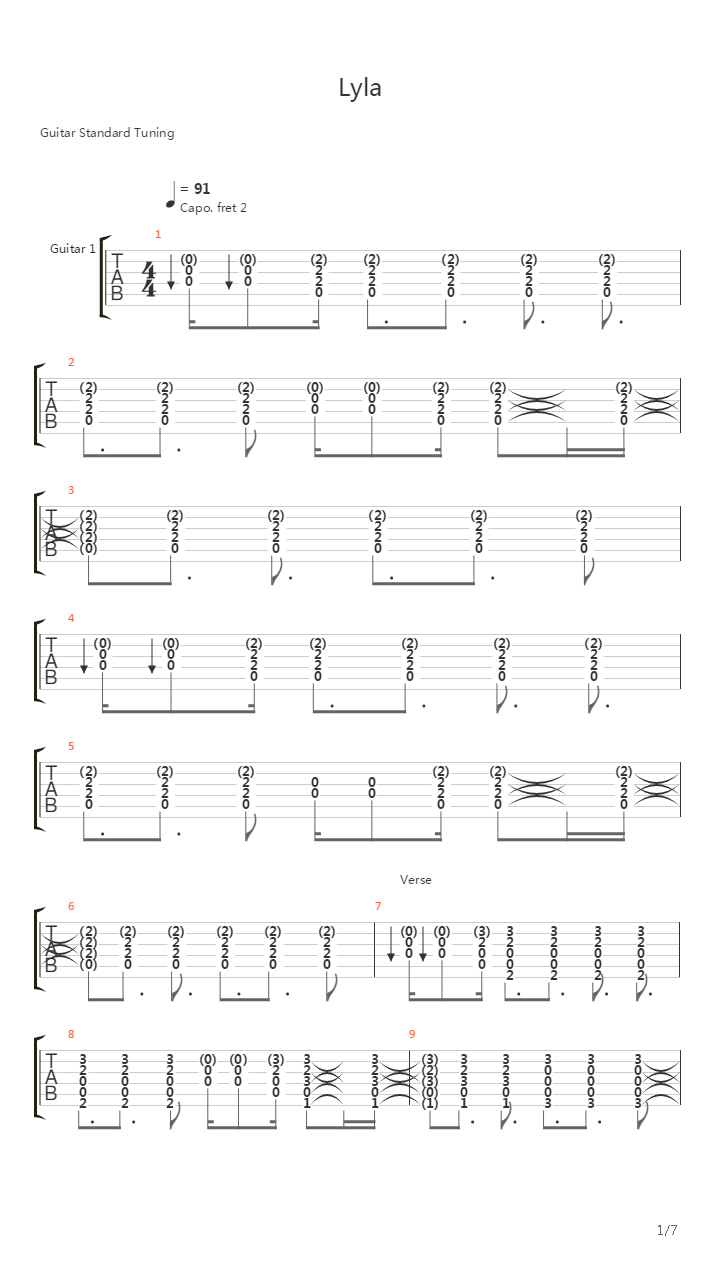Lyla吉他谱