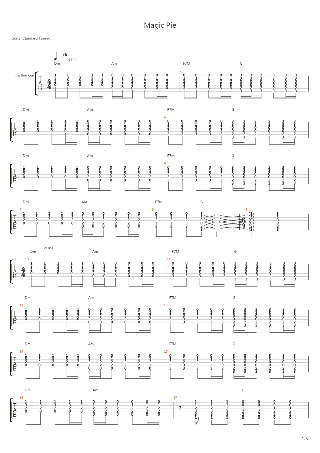 Magic Pie吉他谱