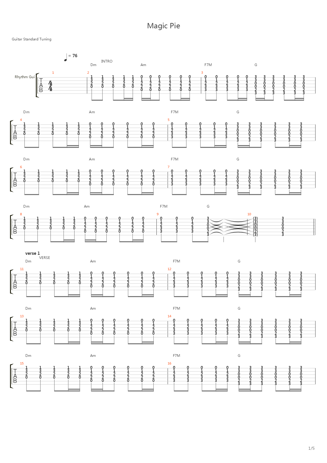 Magic Pie吉他谱